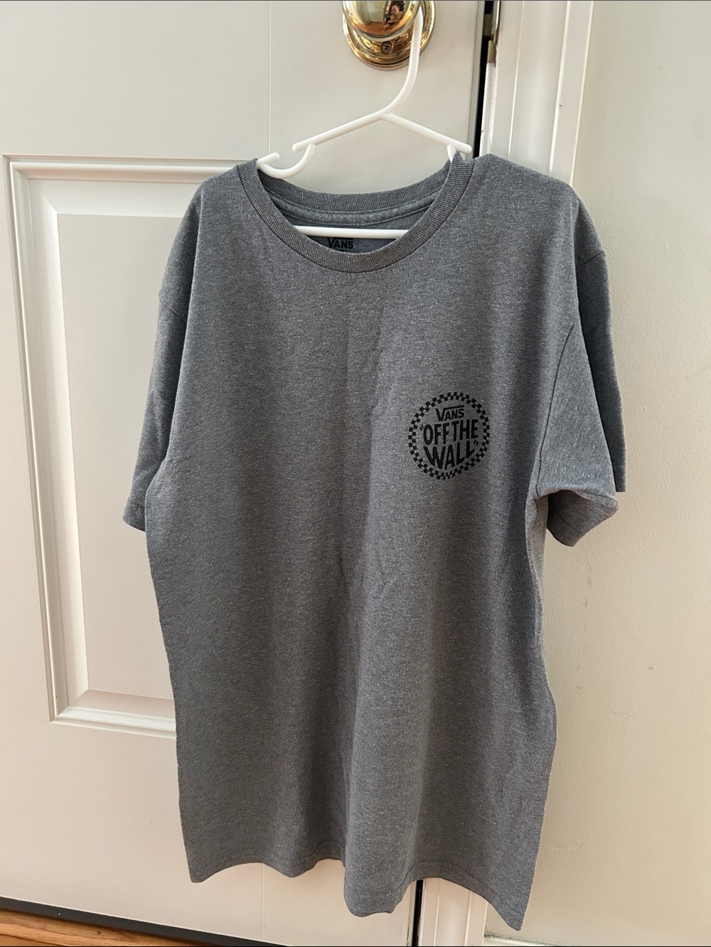 Vans Gray Short Sleeve 'Off The Wall' Logo Tee Mens small